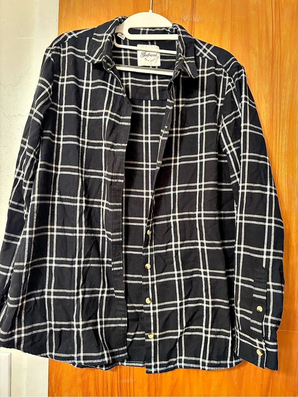 Black and White Plaid Flannel Shirt